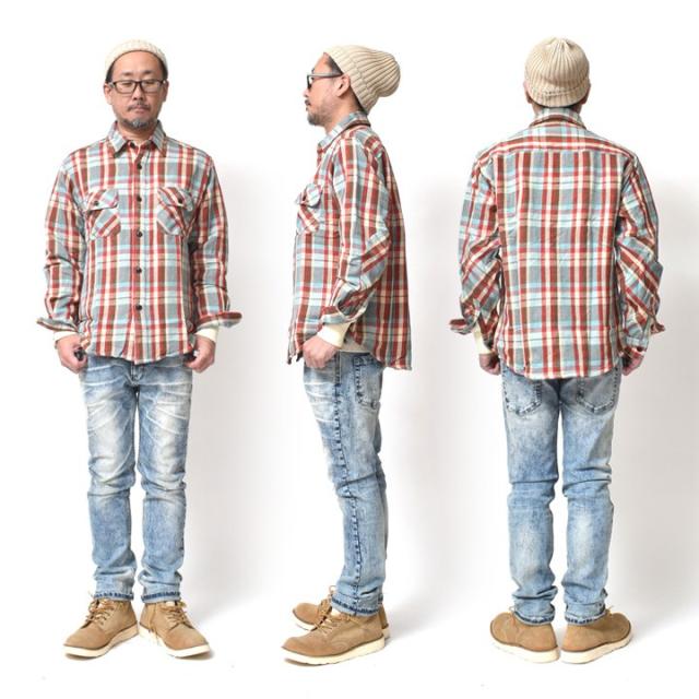 裏起毛ネルシャツ