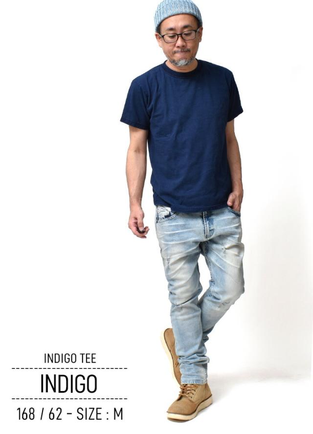 インディゴ半袖Tシャツ