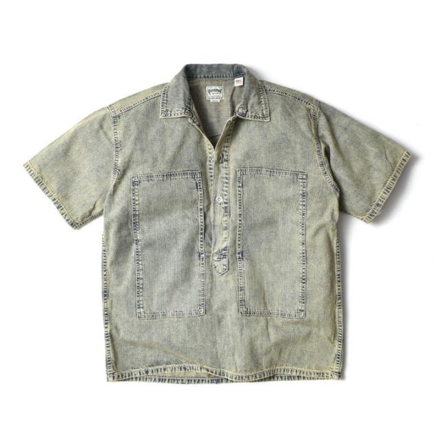 プルオーバーデニムシャツ