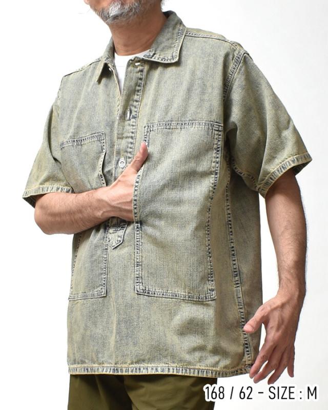 プルオーバーデニムシャツ