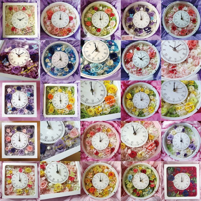 正規品国産 プリザーブドフラワー 時計 香りもお届け バラ 薔薇 アジサイ 母の日 結婚祝い ウェディング おしゃれ 丸型ホワイト 送料無料 big_acの通販はau PAY マーケット - 記念品・ギフト 23D FACTORY| お得人気