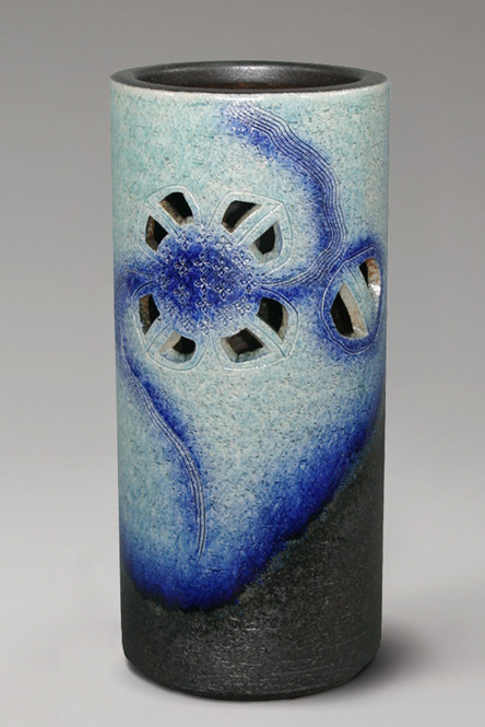 トルコ青あじさい彫傘立