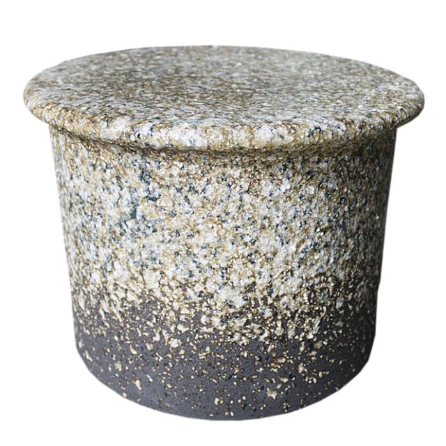 信楽焼　フラワースタンド　古窯変青流切立花台7号