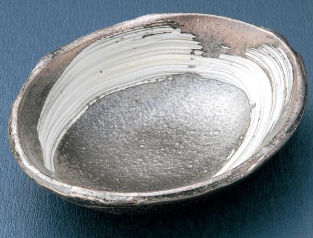 刷毛目5.5楕円皿［信楽焼　陶器・信楽焼　キッチン　食器　小鉢　取鉢　］