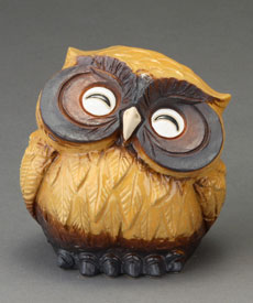 ほほえみ首かしげふくろう　黄（3号）