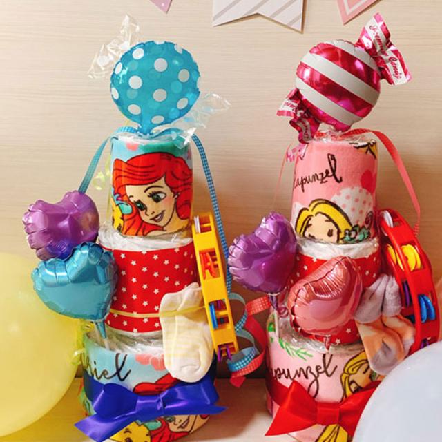 おむつケーキ プリンセス 女の子 出産祝い ディズニー オムツケーキ 女 アリエル アリス ラプンツェル かわいい 