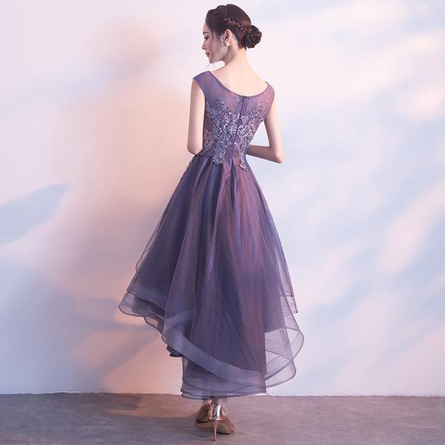 パーティードレス フィッシュテール アシンメトリー ラウンドネック U