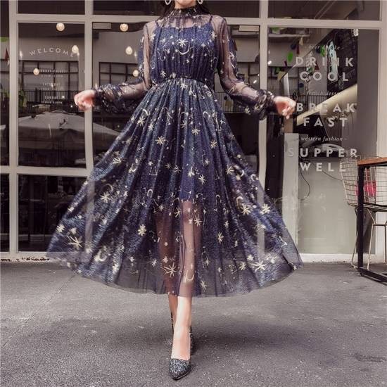 ファッション 通販 袖あり ロングドレス パーティードレス 春夏 ワンピースドレス ワンピース