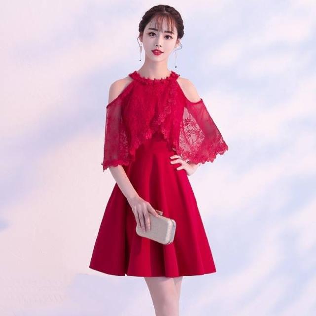 パーティードレス イブニングドレス 春夏 結婚式 二次会 披露宴 ピンク