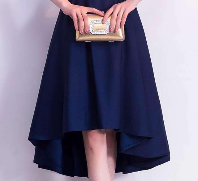 パーティドレス 結婚式 春夏 大きいサイズ 30代 ひざ丈 ノースリーブ V