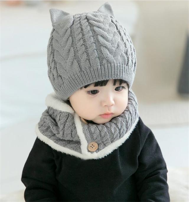 どんぐりちゃん ブラウン ニット帽子 ネックウォーマー セット