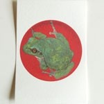 月蛙　ポストカード　『皿蛙』