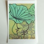 月蛙　ポストカード　『流水蓮蛙?』