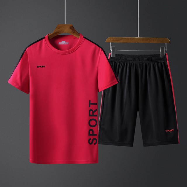 正規品新品 半袖 スポーツウェア 全5色 M〜5XL m01171の通販はau PAY マーケット - fd-store|商品ロットナンバー:490877868 ジャージセットアップ 上下セット スウェット 速乾性 通気性 半ズボン セール