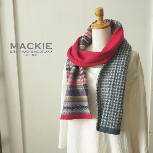 Mackie 千鳥格子とノルディック柄圧縮ウールマフラー なめらかでチクチクしないウール100 マフラー ロバートマッキー Mackie マフラー Robert Robert 配色柄 Mackie 千鳥格子とノルディック柄圧縮ウールマフラー なめらかでチクチクしないウール100 マフラー ロバートマッキー Mackie マフラー Robert Robert 配色柄