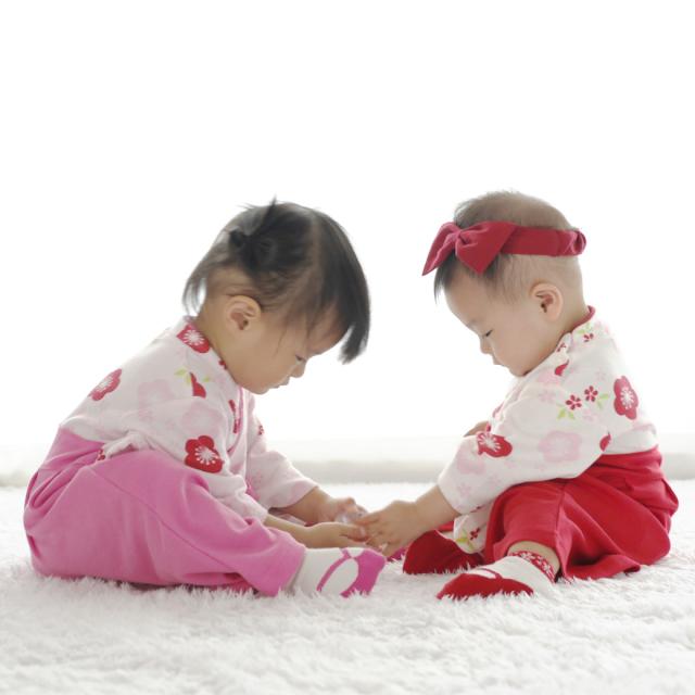 ベビーウェア 梅柄 女児袴ロンパース