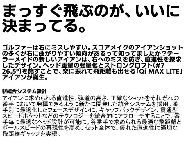 【即納可能】テーラーメイド Qi MAX LITE 単品アイアン (#5、AW、SW) 右用 N.S.PRO 790GH スチールシャフト 日本正規品 2025 TaylorMade マックス ライト