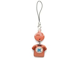 VANCAプチイ 本革レザー携帯ストラップ ニシャルTシャツ(赤)A