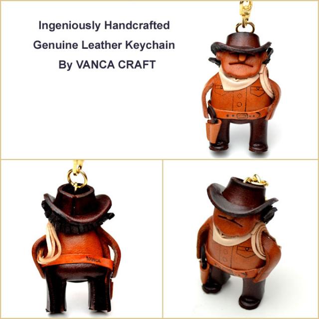 革物語キーホルダー   カウボーイ    【バンカクラフト】【本革/レザー/ウエスタン/西部劇】【VANCA革物語】【日本製/職人のハンドメイド】【メール便可】【_包装】【即納】