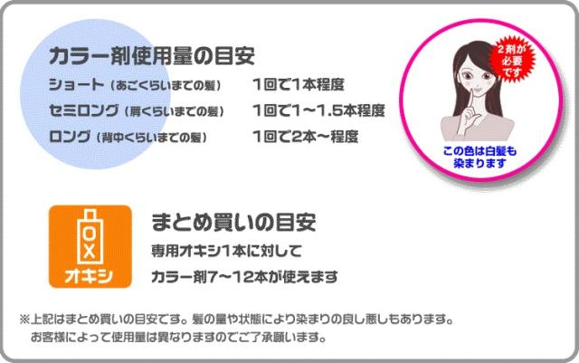 カラー剤量の目安