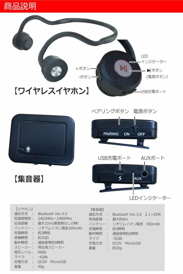 イヤホン 集音器 骨伝導ワイヤレスヘッドホン B2 ヘッドセット 骨伝導 ワイヤレス接続 イヤホン Bluetooth セット 骨伝導ワイヤレス ヘッドホン B2 骨伝導集音器 と