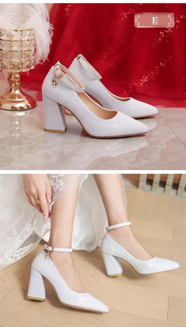キラキラ輝く3cmヒール✨結婚式パーティーパンプス Newjoy / パンプス キラキラ ヒール5cm/3cm ローヒール 結婚式