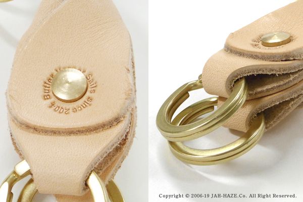 ブラス×栃木レザーダブルキーホルダーー