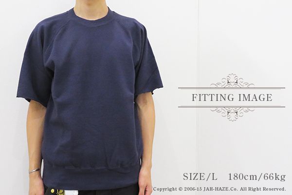 ダブルワークス 半袖 落綿 リサイクルコットン ラグラン カットオフ