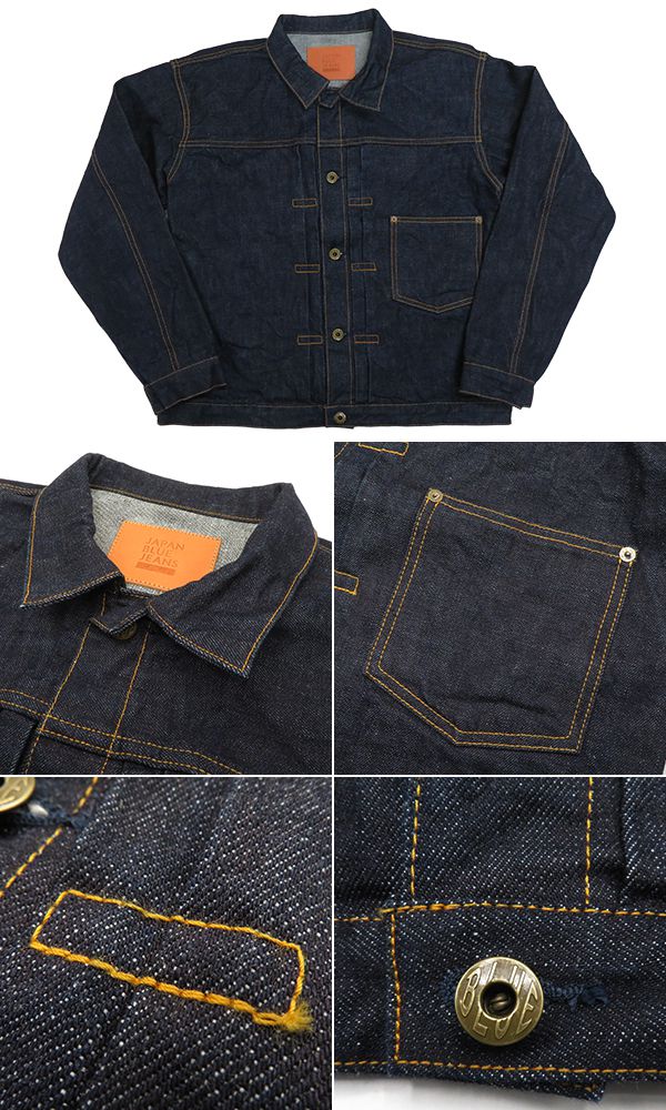 JAPAN BLUE ジャパンブルー アメリカ綿セルヴィッチデニム|1st Type|T-BACK|デニムジャケット『14.8oz. Denim Jacket』【アメカジ・ワーク】JBGJ1003