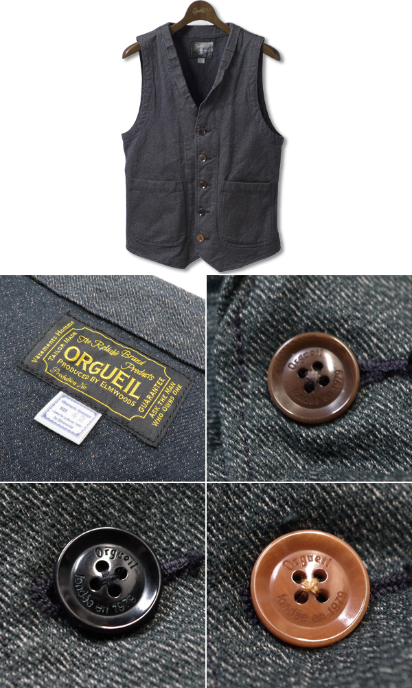 ORGUEIL オルゲイユ フレンチワークベスト Work Wear Gilet OR