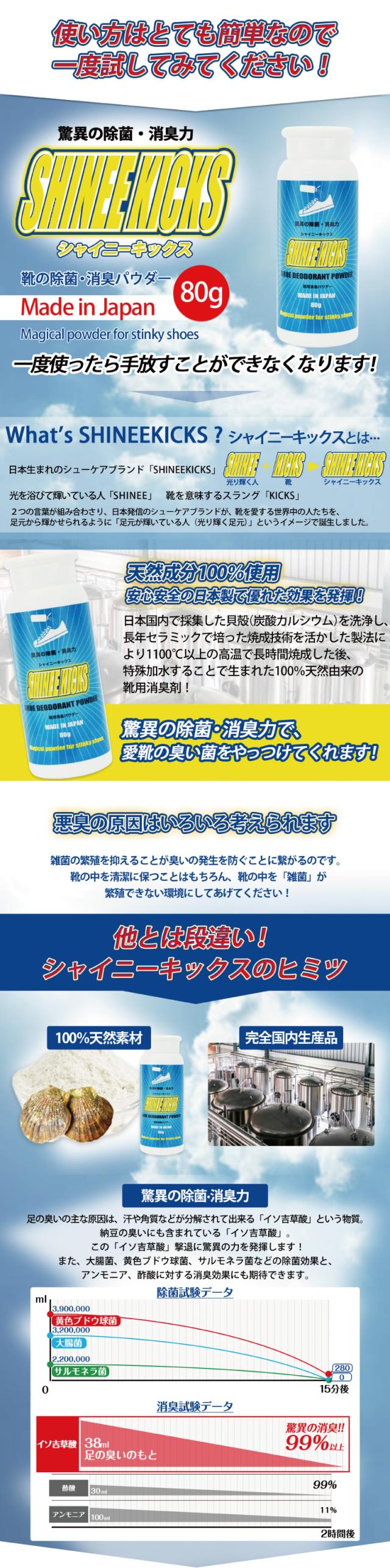 シャイニーキックス スニーカー 靴消臭パウダー エアゾール撥水・防汚スプレー