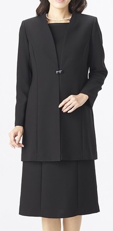 おしゃれ 喪服 レディース ワンピーススーツ 2点セット 美シルエットワンピースとすっきりロング丈ジャケット 1509 新商品 Www Bnooon Com