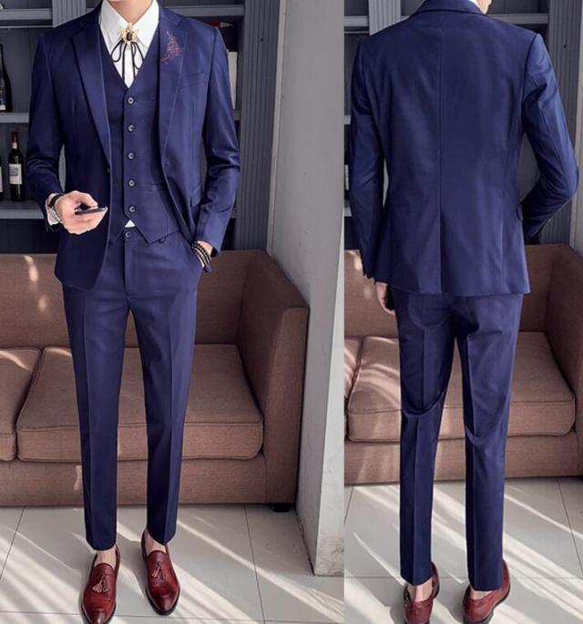 クーポン発行 おしゃれ刺繍スリムスーツ スリーピーススーツ メンズ セットアップ メンズ テーラードジャケットカジュアル 結婚式二次会 目玉 送料無料 Elskaveda Com