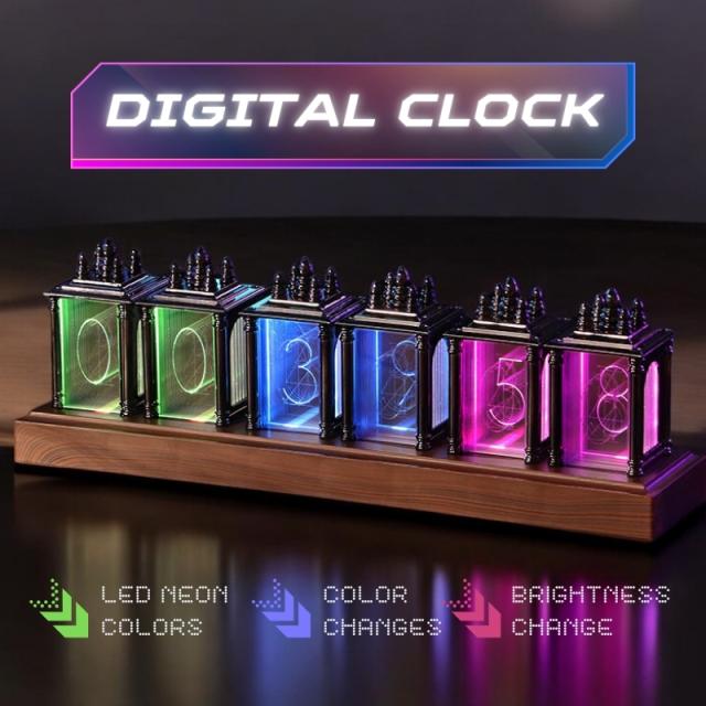 ポストモダン　ルームライト　デスクライト　置き時計　スペイシー　ビンテージ時計 Amazon.co.jp: OUSEITECH 擬発光管時計 ニキシー管時計 真空管