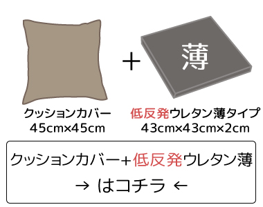 クッションカバー＆35Dウレタン（薄）