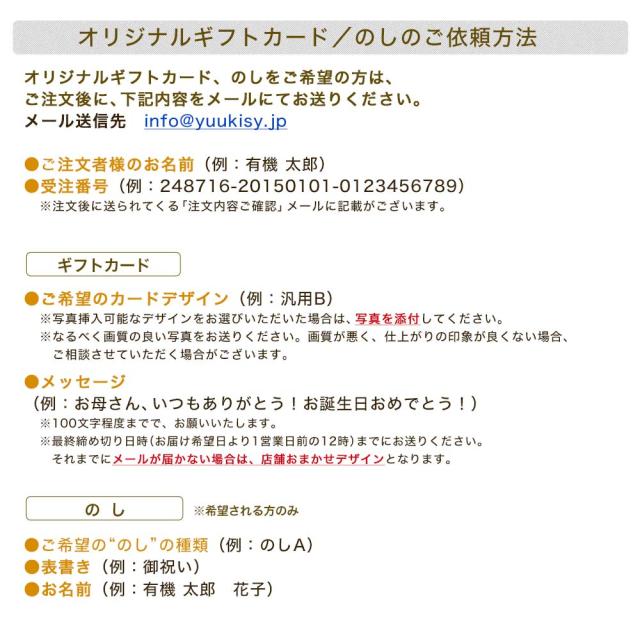 オリジナルギフトカード/のしのご依頼方法