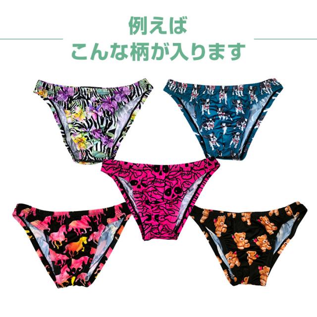 メンズ 下着 ブリーフ Tバック おまかせ5枚セット福袋 前閉じ 無地 ブラック グレー レッド パープル イエロー ブルー グリーン おしゃれ 派手 カラバリ豊富 アソート ランダム 肌着 詰め合わせ 送料無料