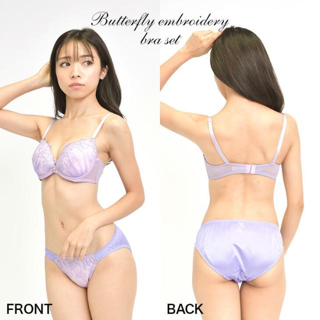 バタフライ刺繍 ブラショーツセット GHカップ