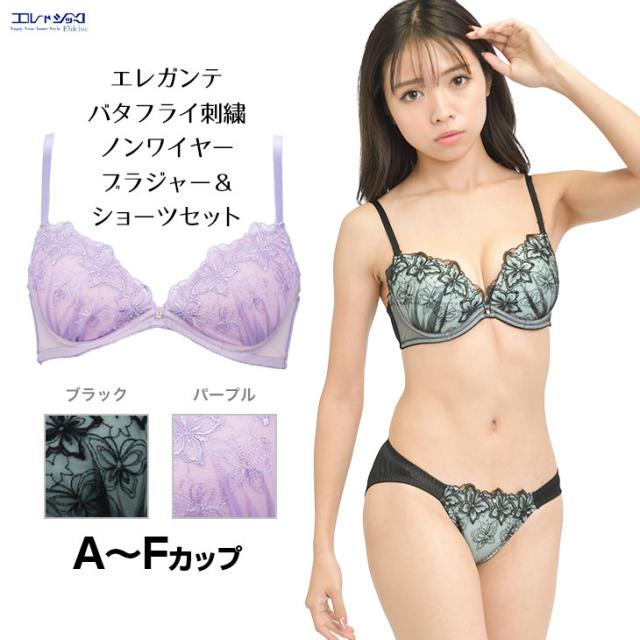 ローズ刺繍 ブラショーツセット CDEFカップ