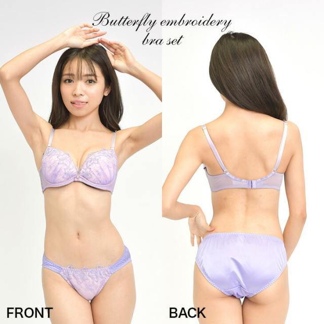 ローズ刺繍 ブラショーツセット CDEFカップ