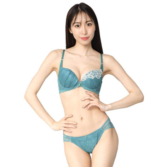 フラワーサテンレース ブラショーツセット CDEFカップ