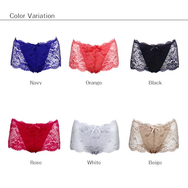 総レース ヒップハング ボーイレッグ ローライズショーツ 1分丈