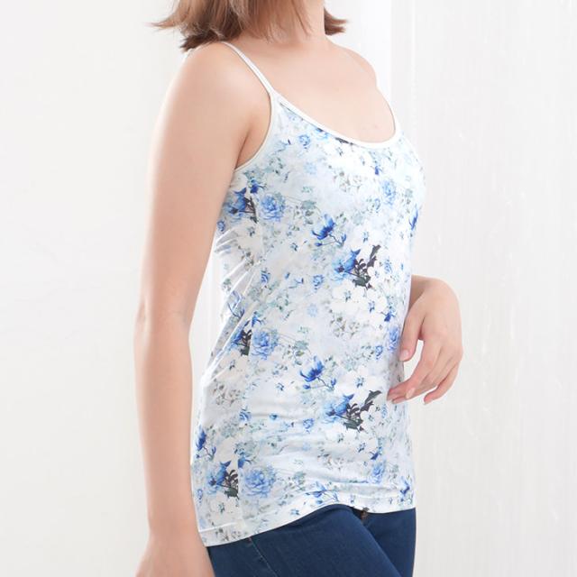 カップ付き キャミソール ブラトップ ブラキャミ ノンワイヤー ワイヤレス 花柄 フラワー プリント 涼感 冷感 レディース メール便送料無料