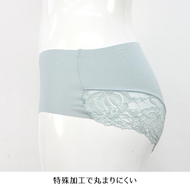 丸まりにくいシームレスショーツ  無縫製  スタンダード レギュラー フルバック ノーマル パンツ パンティ 下着 レディース M-LL