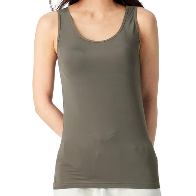 2WAYストレッチ カップつき インナー タンクトップ 伸縮性あり ニット 涼しい 涼感 無地 レディース メール便送料無料