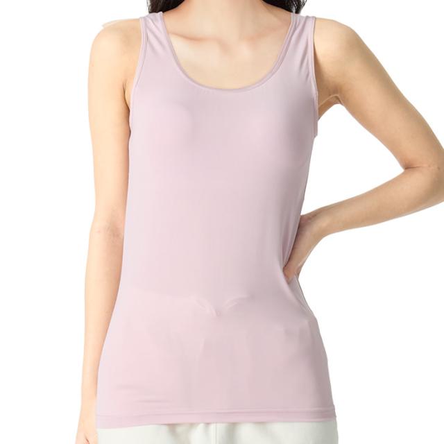 2WAYストレッチ カップつき インナー タンクトップ 伸縮性あり ニット 涼しい 涼感 無地 レディース メール便送料無料