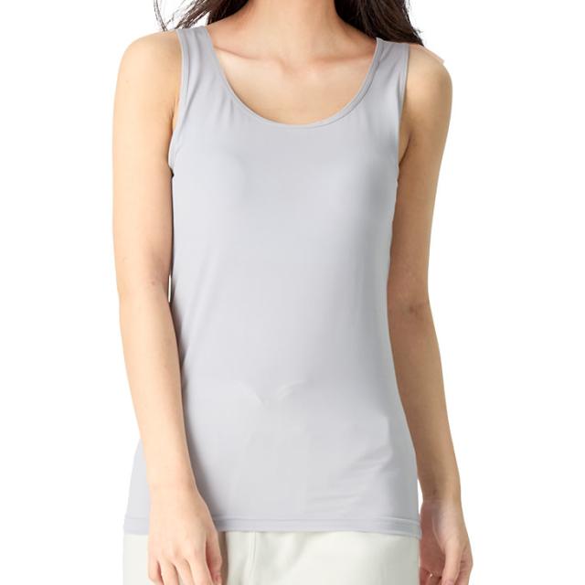 2WAYストレッチ カップつき インナー タンクトップ 伸縮性あり ニット 涼しい 涼感 無地 レディース メール便送料無料