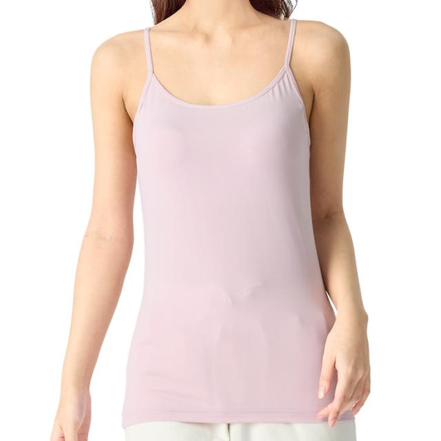 2WAYストレッチ カップつき インナー キャミソール 伸縮性あり ニット 涼しい 涼感  無地 レディース メール便送料無料