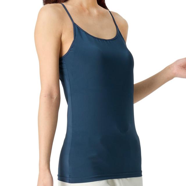 2WAYストレッチ カップつき インナー キャミソール 伸縮性あり ニット 涼しい 涼感  無地 レディース メール便送料無料