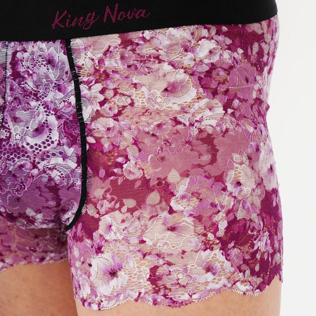 メンズ 総レース ボクサーパンツ 下着 男性用 前閉じ フラワー プリント おしゃれ 高級感 送料無料